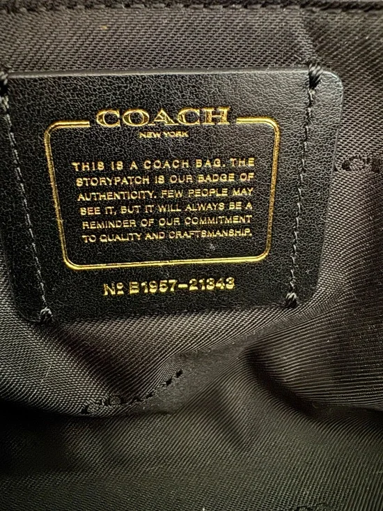 Coach Black Leather Satchel with Gold Hardware and Detachable Strap - Picture 9 of 9